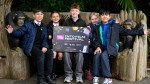 Actor Aaron Macgregor joins young people at Edinburgh Zoo.